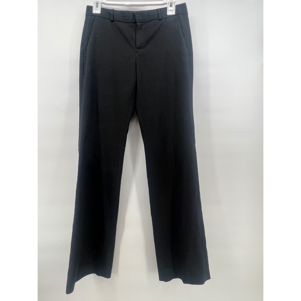 Banana Republic Logan Black Straight Leg Dress Pants Trousers Women Size 2